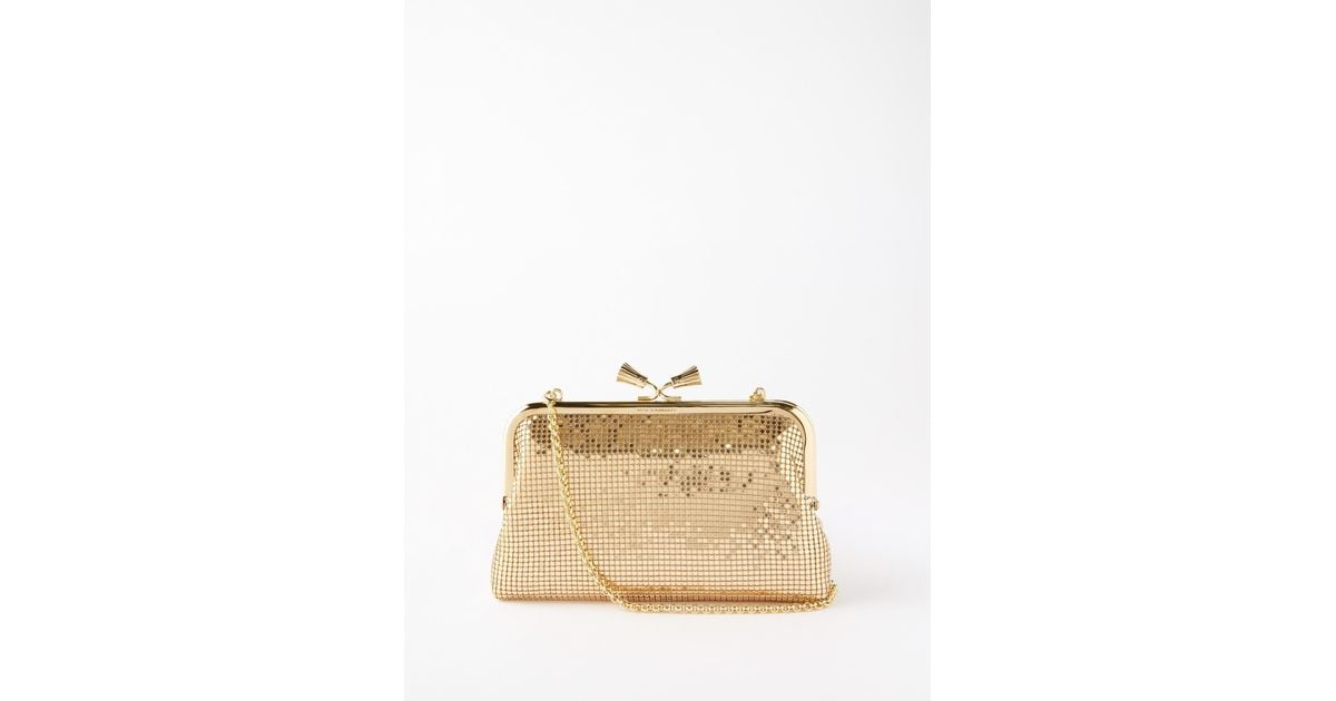 Anya Hindmarch Maud Sequinmesh Clutch Bag in Natural Lyst