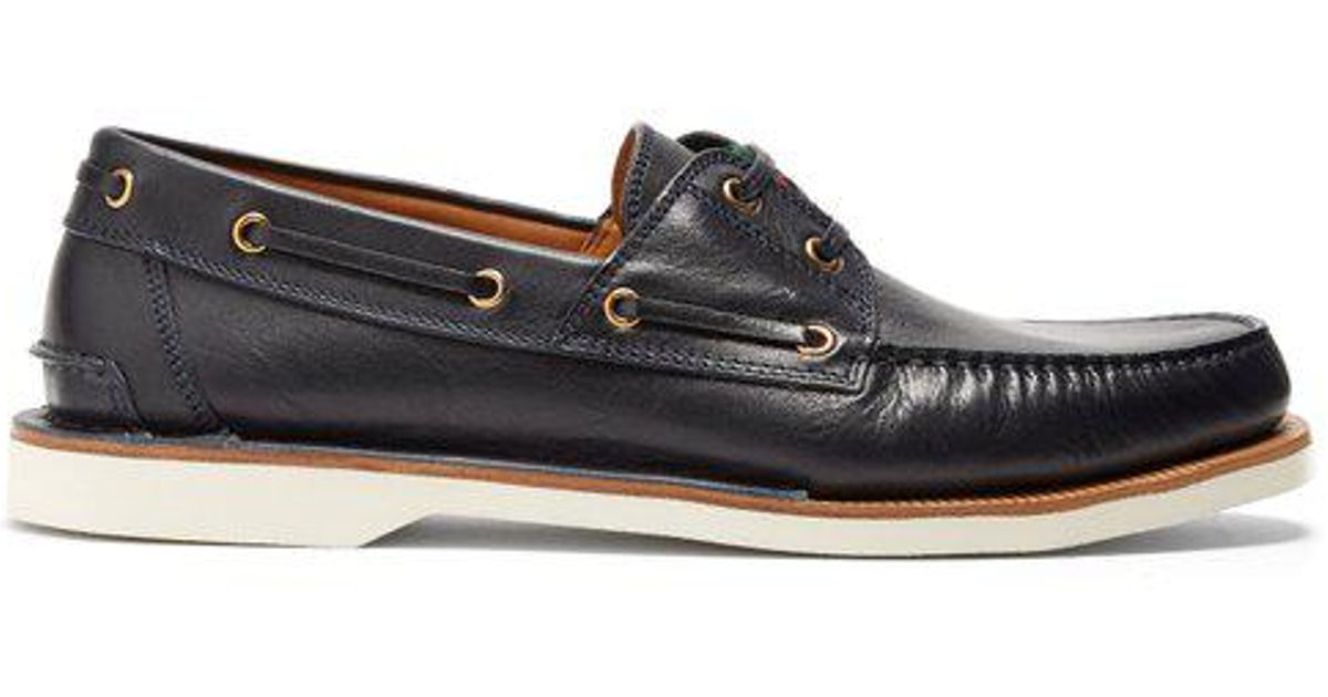 Gucci Delta Leather Deck Shoes in Blue for Men | Lyst Canada