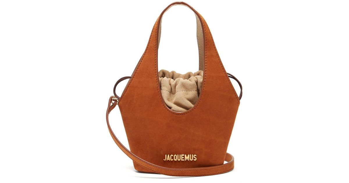 Jacquemus Le Cariño Suede Bucket Bag in Tan (Brown) | Lyst