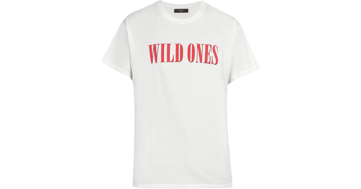 Amiri Wild Ones Cotton T Shirt in White 