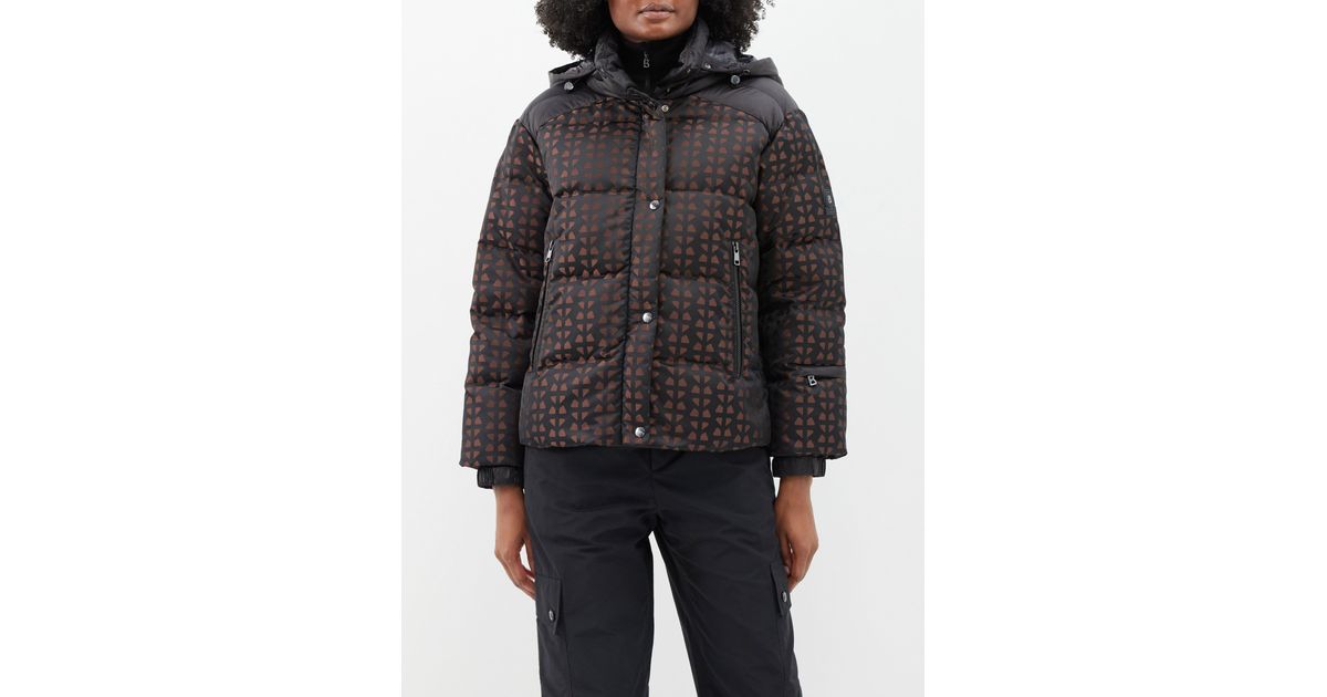 Bogner Eve Jacquard Down Hooded Ski Jacket in Black Lyst