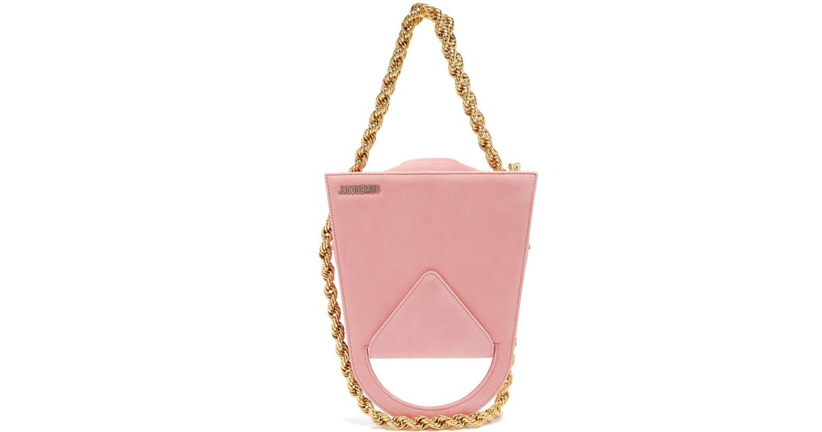 jacquemus pink suede bag