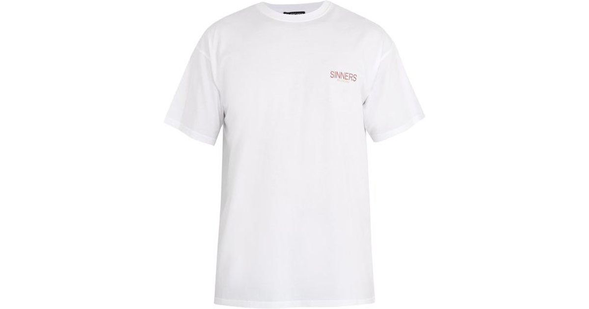 Balenciaga Oversized Sinners-print Cotton T-shirt in White for Men | Lyst