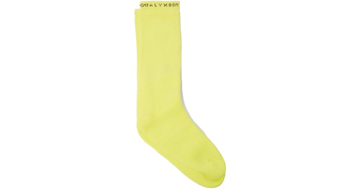 Lyst - 1017 ALYX 9SM Logo Intarsia Cotton Blend Socks in Yellow for Men