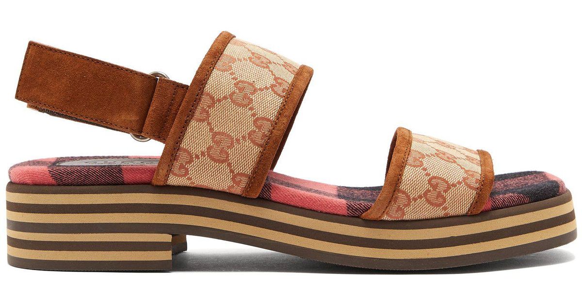 gucci stacked sandals