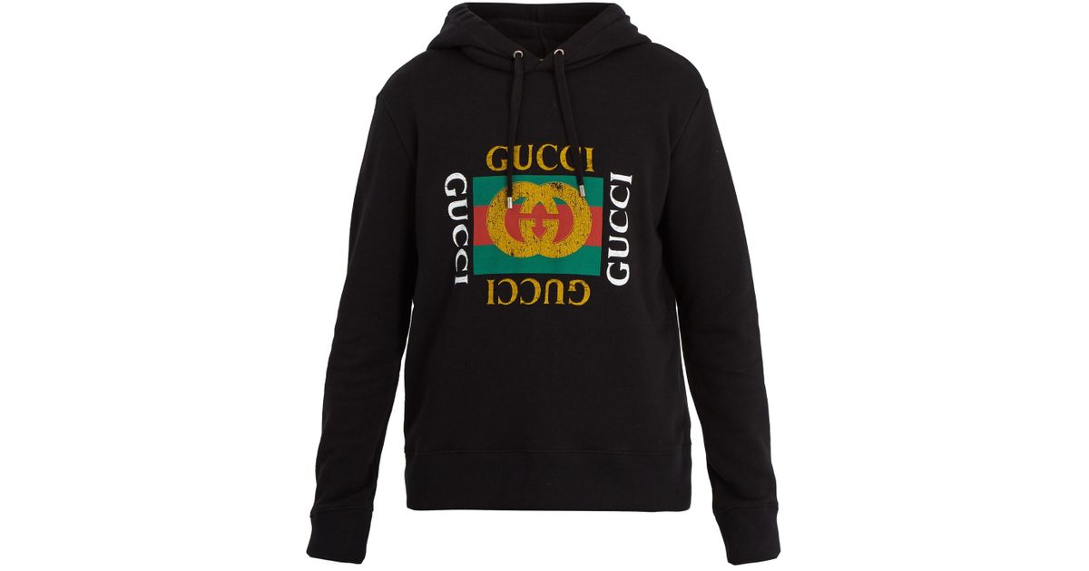 black gucci logo hoodie