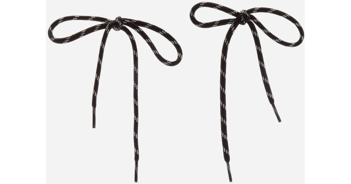 Balenciaga Shoelace Bow Earrings in Black White (Black) Lyst