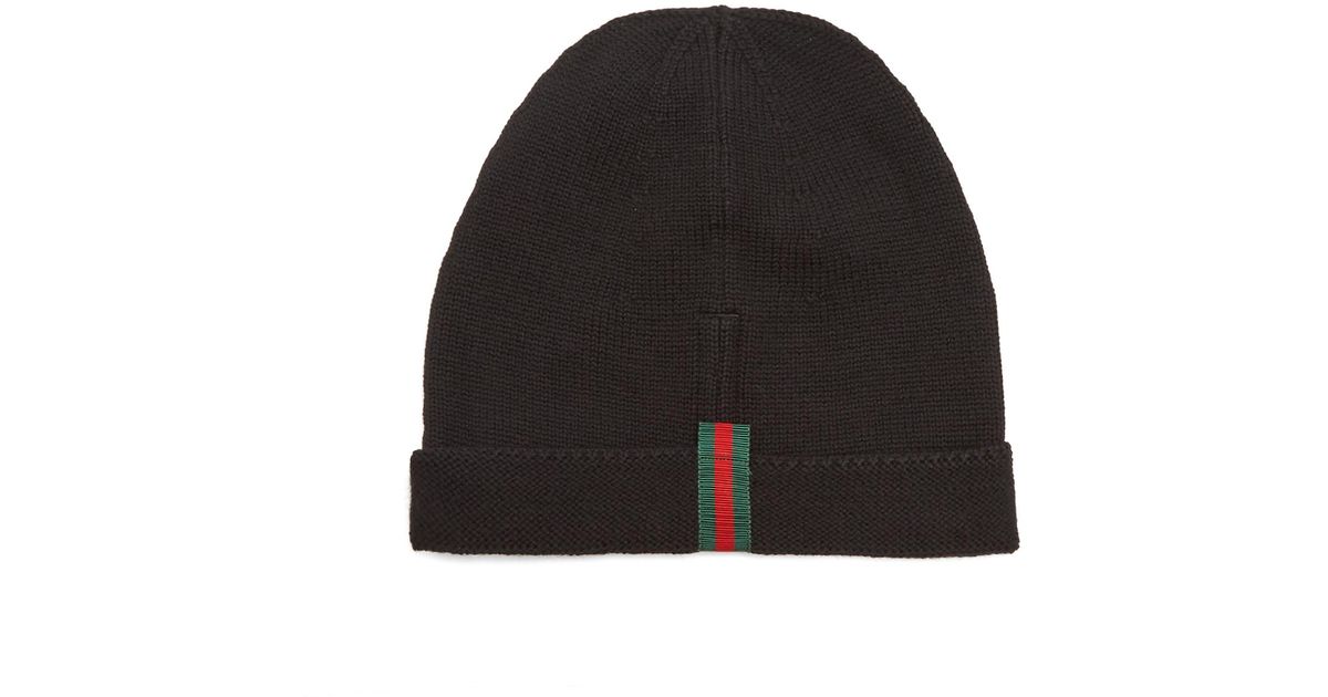 gucci web wool beanie