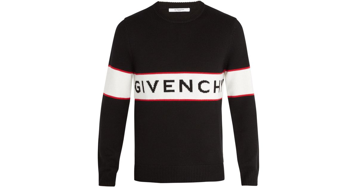 givenchy black intarsia logo sweater