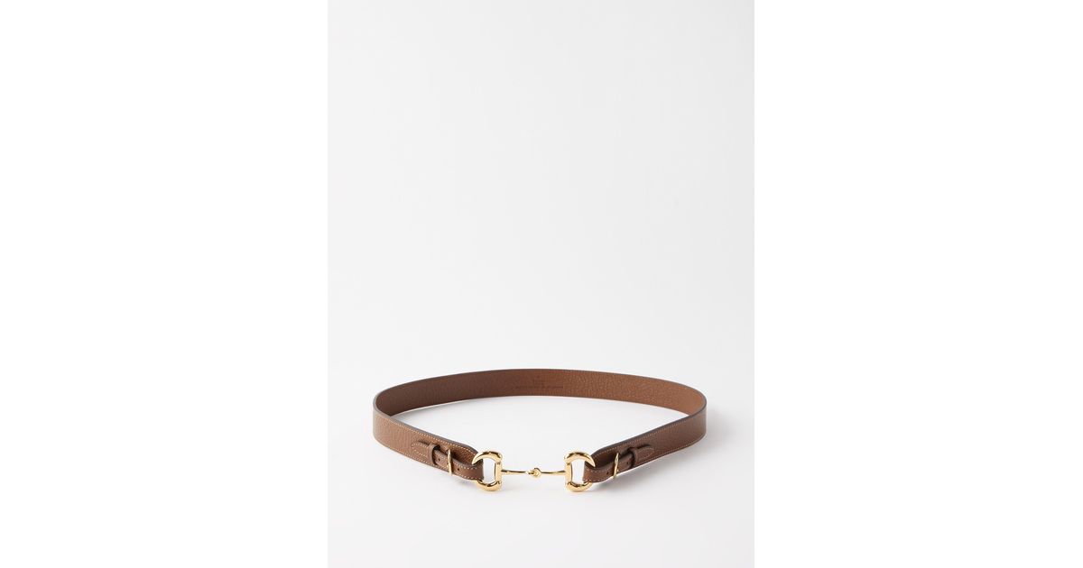 Gucci Horsebitbuckle Grainedleather Belt in Brown for Men Lyst