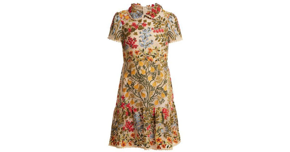 Red Valentino Multicolor Embroidered Fl Mesh Ruffle Hem Dress Red Valentino Multicolor Embroidered Fl Mesh Ruffle Hem Dress