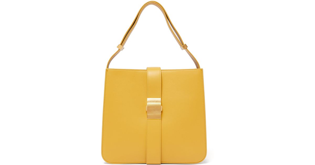 Bottega Veneta The Marie Leather Shoulder Bag in Yellow Lyst