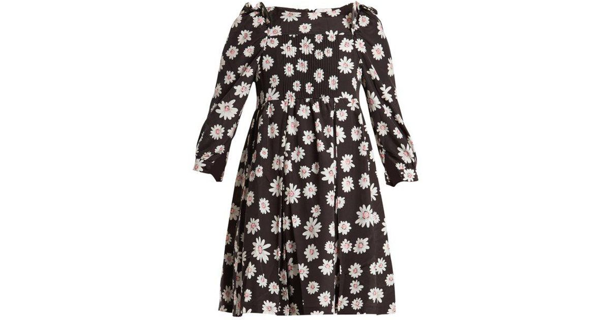 Balenciaga Synthetic Long-sleeved Baby Doll Dress in Black White (Black) - Lyst