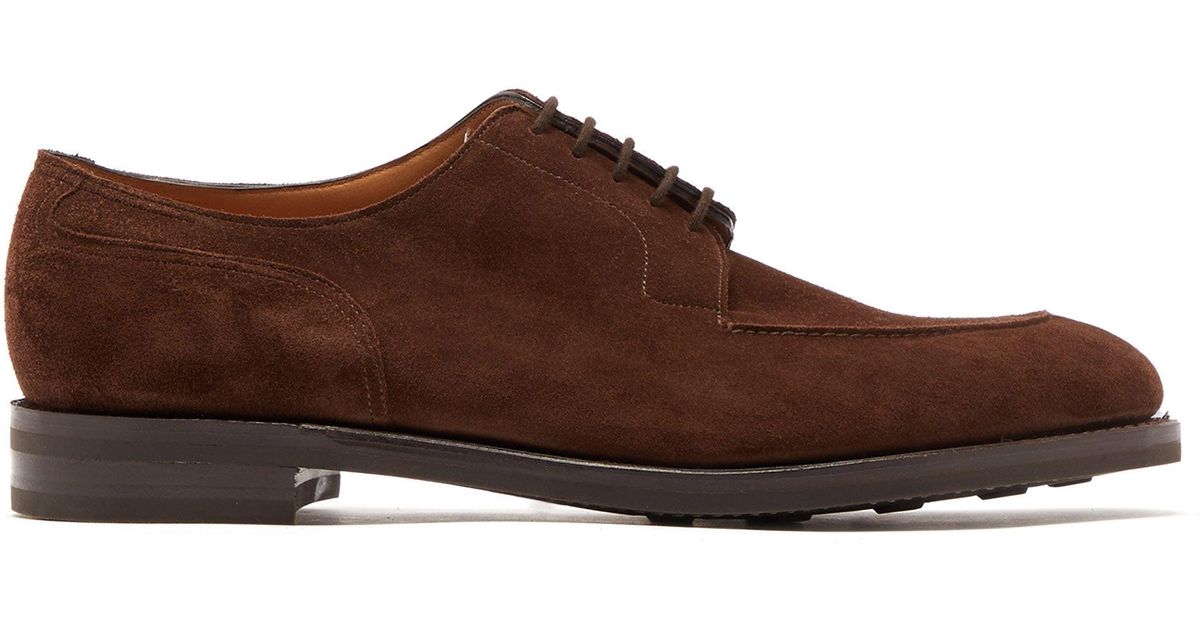John Lobb Harlyn Suede Derby Shoes in Dark Brown (Brown) for Men | Lyst