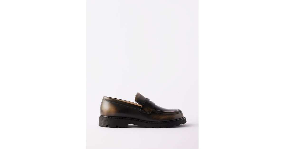 Loewe Blaze Bi-colour Leather Penny Loafers in White | Lyst
