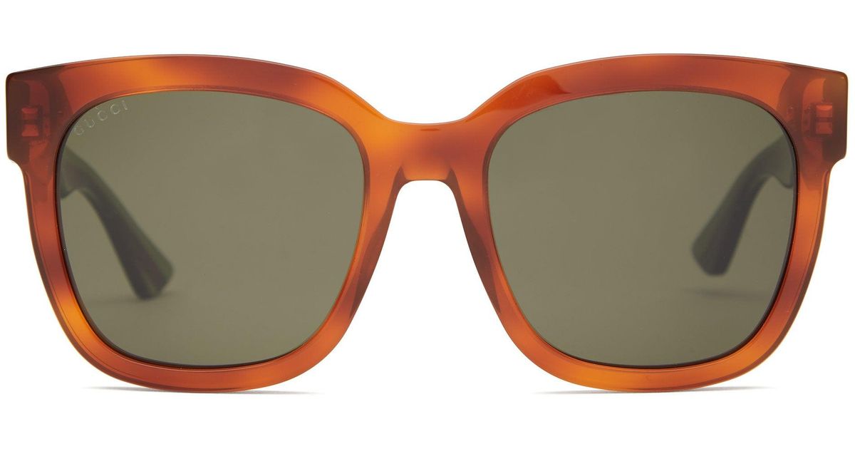 gucci square acetate sunglasses with signature web