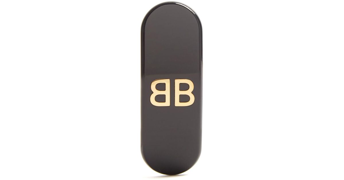 Balenciaga Bb Clip-on Earring in Black | Lyst