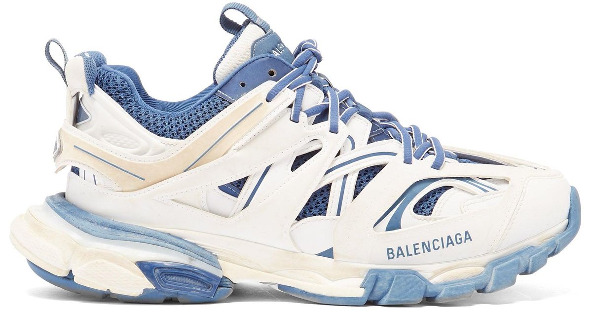Balenciaga Track Worn Out Panelled Trainers in Blue for Men | Lyst