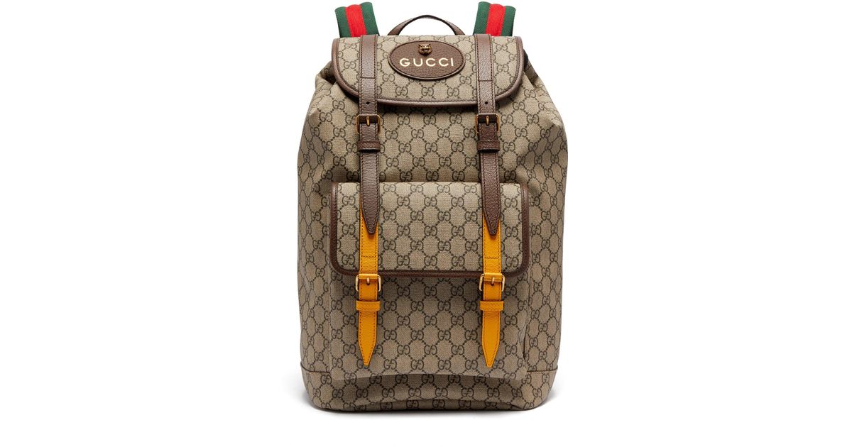 Style: Gucci - Leather-Trimmed Canvas Backpack •