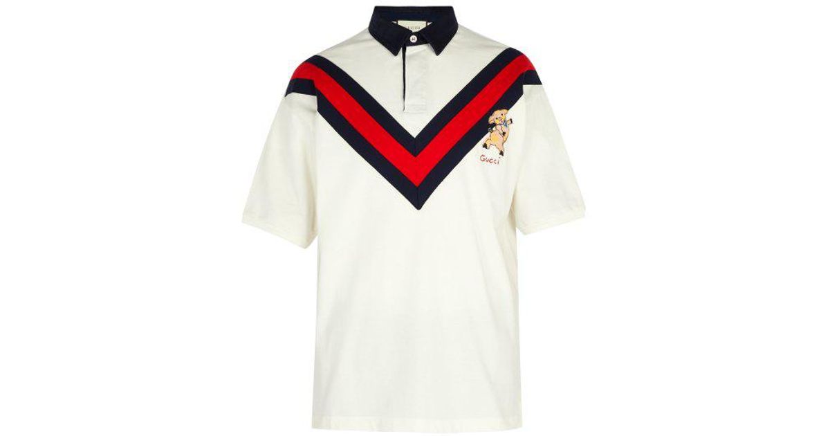 gucci chevron polo with piglet