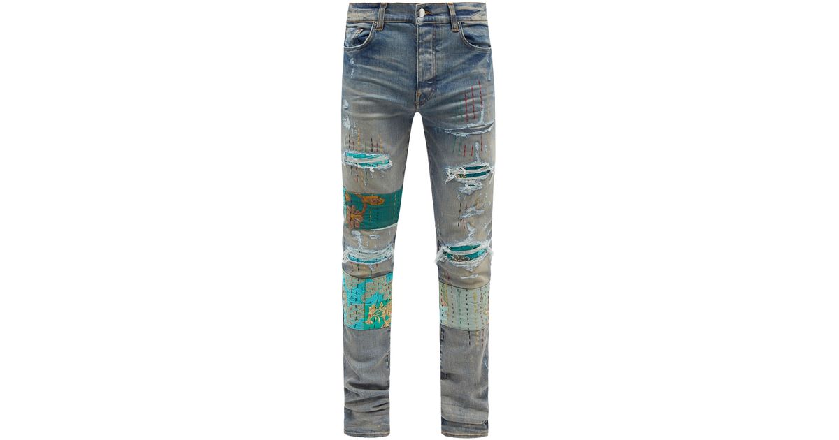 Amiri Denim Art Patch Topstitched 