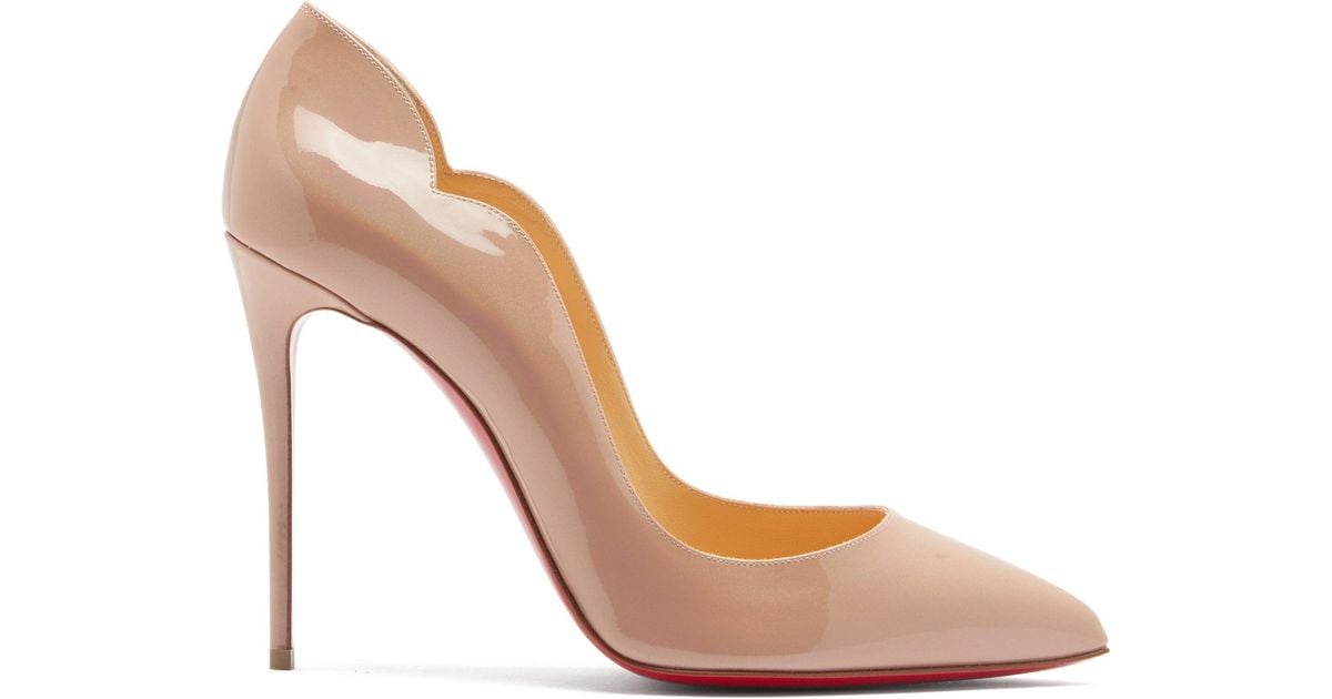 Christian Louboutin Hot Chick 100 Patent Leather Pumps In Natural Lyst