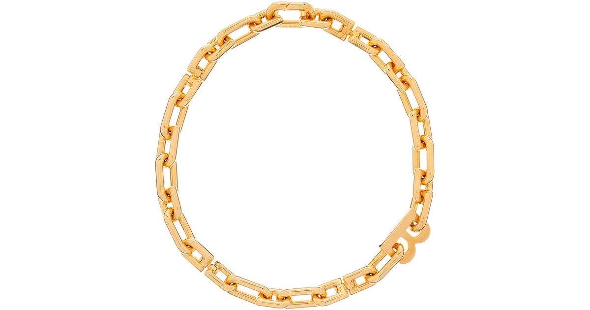 Balenciaga B-logo Chain-link Necklace in Gold (Metallic) - Save 34% | Lyst