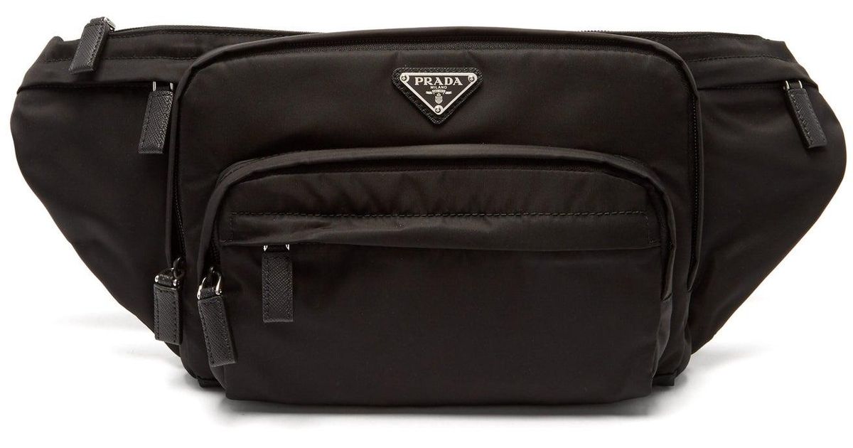 Prada Synthetic Triangle Logo-plaque Nylon Belt Bag in Black for ...