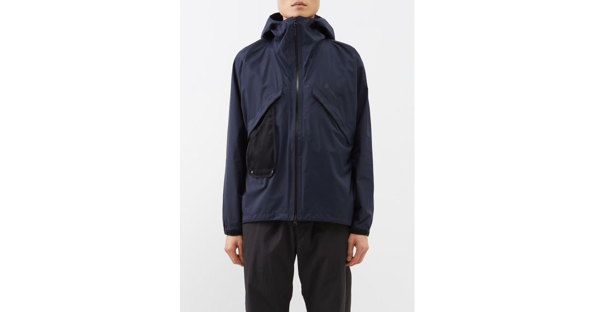 Goldwin Pertex Shieldair Technical Hooded Jacket in Blue for Men Lyst