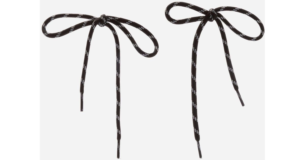 Balenciaga Shoelace Bow Earrings in Black Lyst