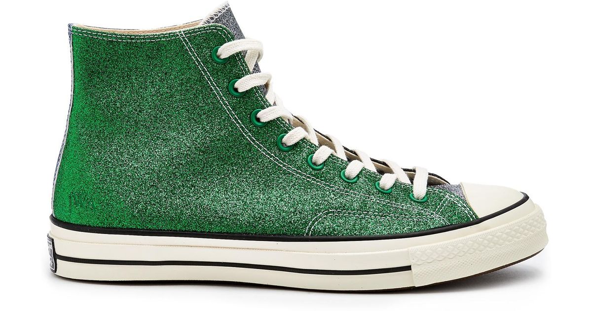 green glitter converse