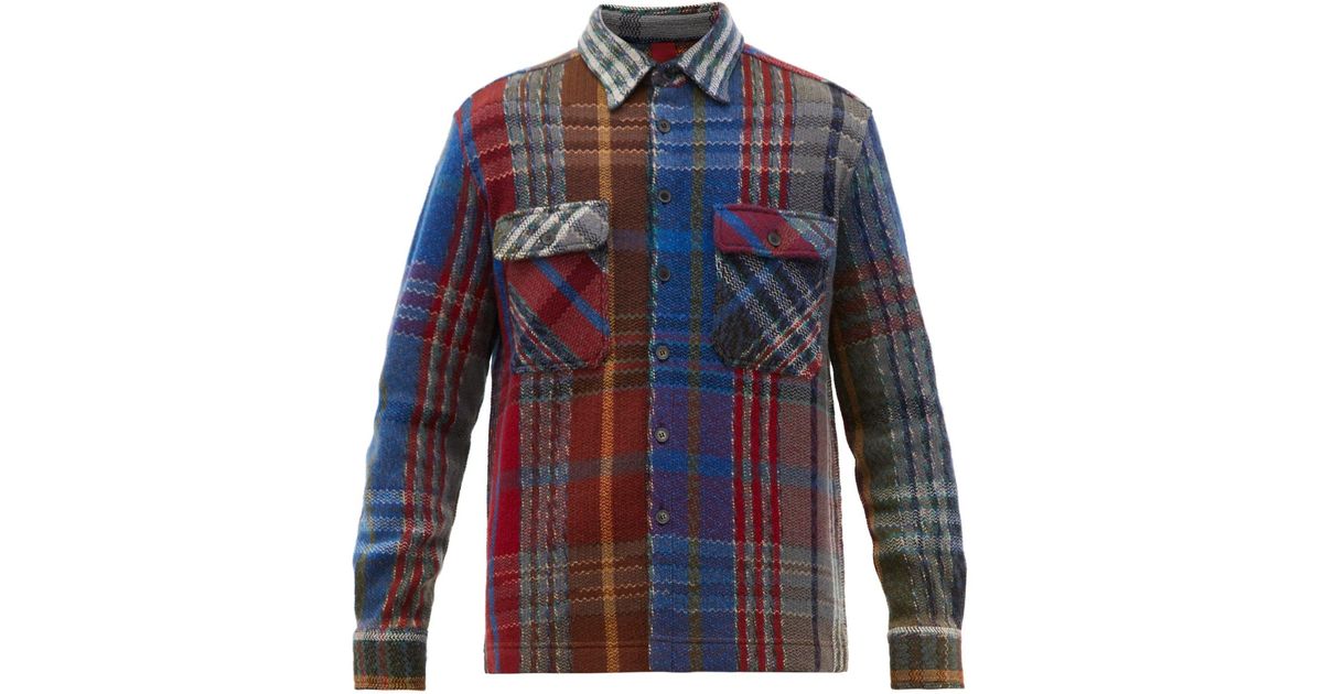 synthetic wool overshirt