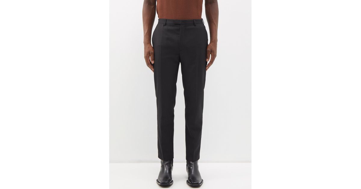 Séfr Wool Harvey Pleated-twill Trousers in Black for Men | Lyst