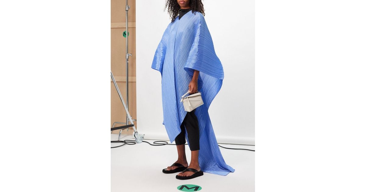 Issey miyake map discount print blue poncho