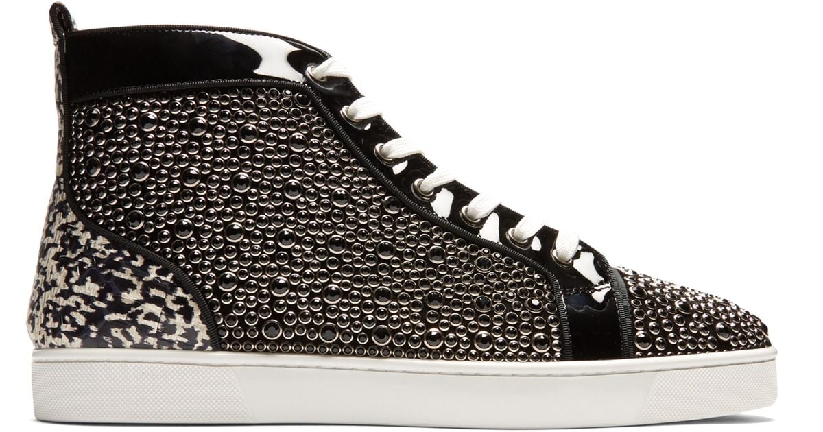 Baskets montantes en cuir verni Louis Orlato Cuir Christian Louboutin pour  homme en coloris Noir - Lyst