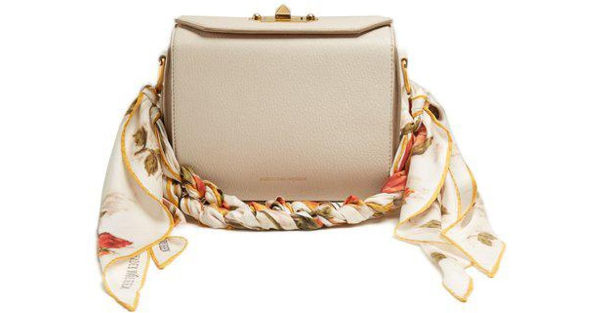 Lyst Alexander Mcqueen Box Bag 19 Scarf Handle Leather Shoulder