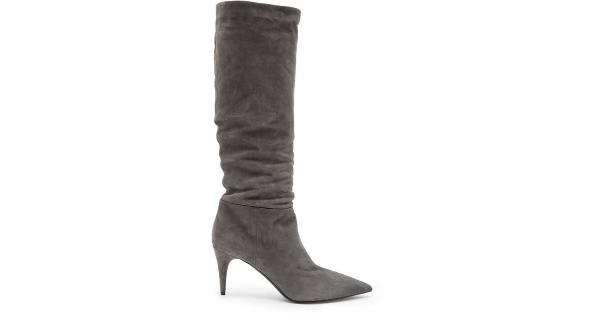 grey mid heel boots