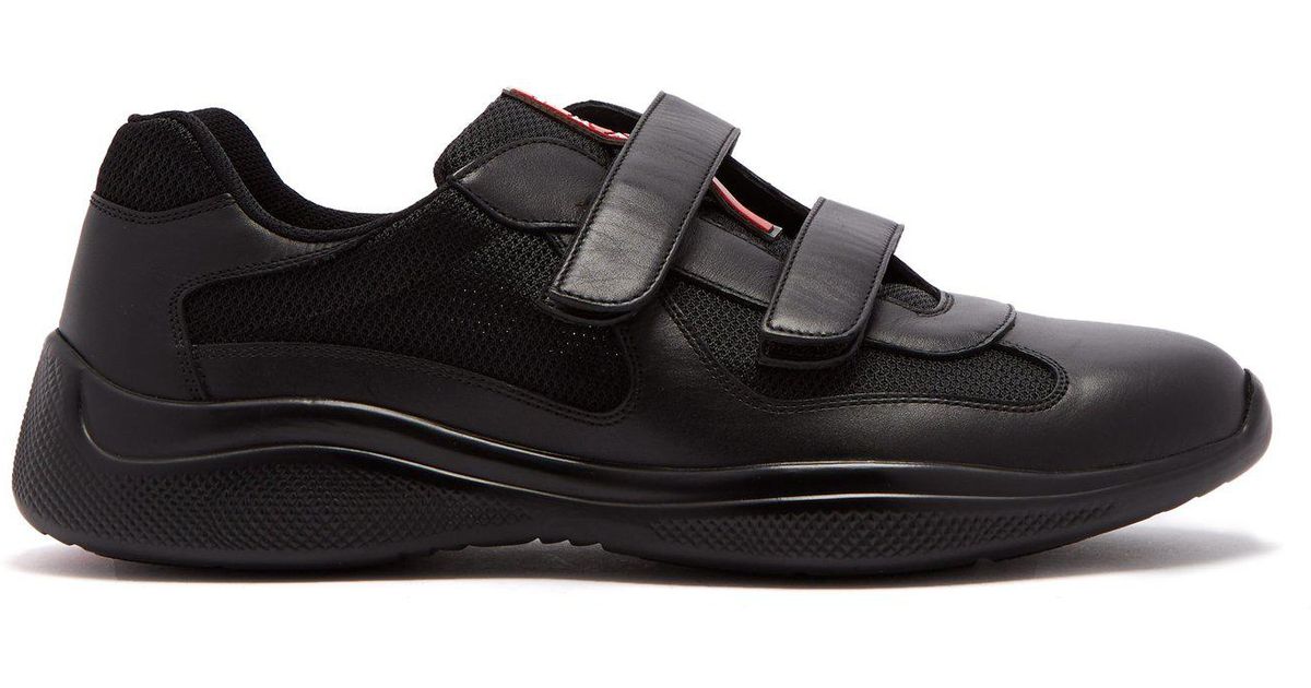 Prada America's Cup Velcro-strap Trainers in Black for Men | Lyst