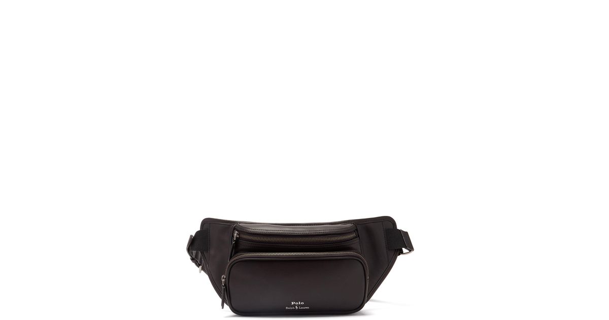 Polo Ralph Lauren Logo-embossed Leather Belt Bag in Black for Men | Lyst
