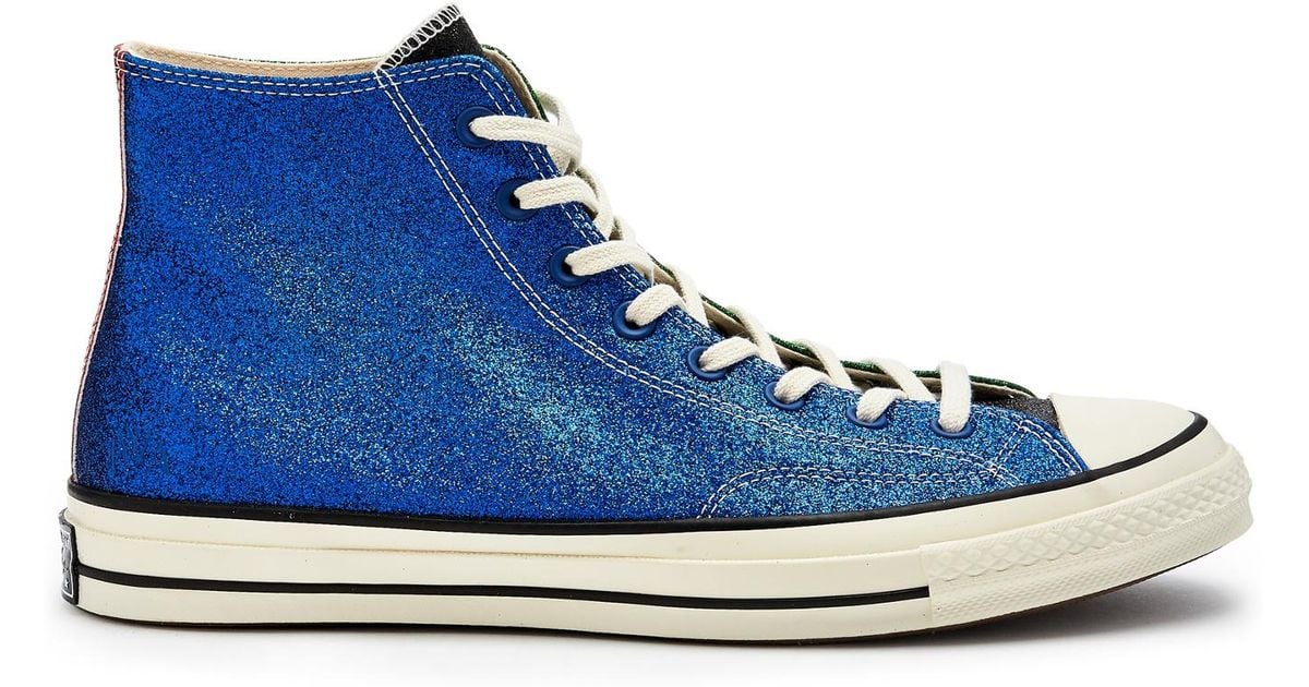 Converse Canvas X Jw Anderson Glitter High-top Trainers in Blue for Men ...