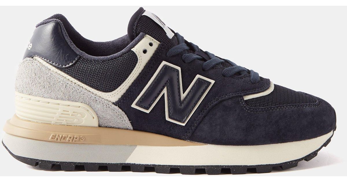 New Balance U574lg Suede And Mesh Trainers in Blue | Lyst