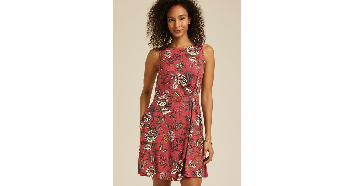 maurices Bare Side Knot Floral Dress in Red | Lyst