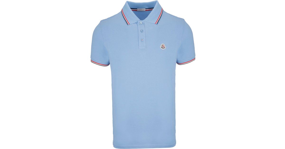 moncler polo light blue
