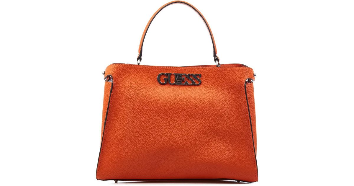 guess orange handbag