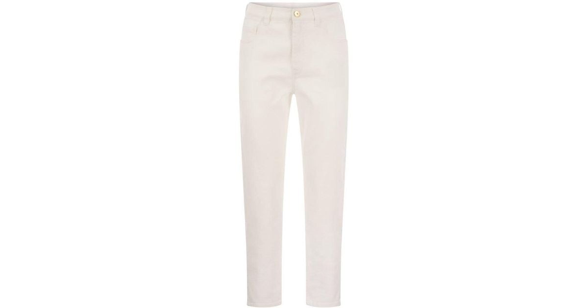 Brunello Cucinelli Baggy Trousers In Garment-dyed Comfort Denim With ...