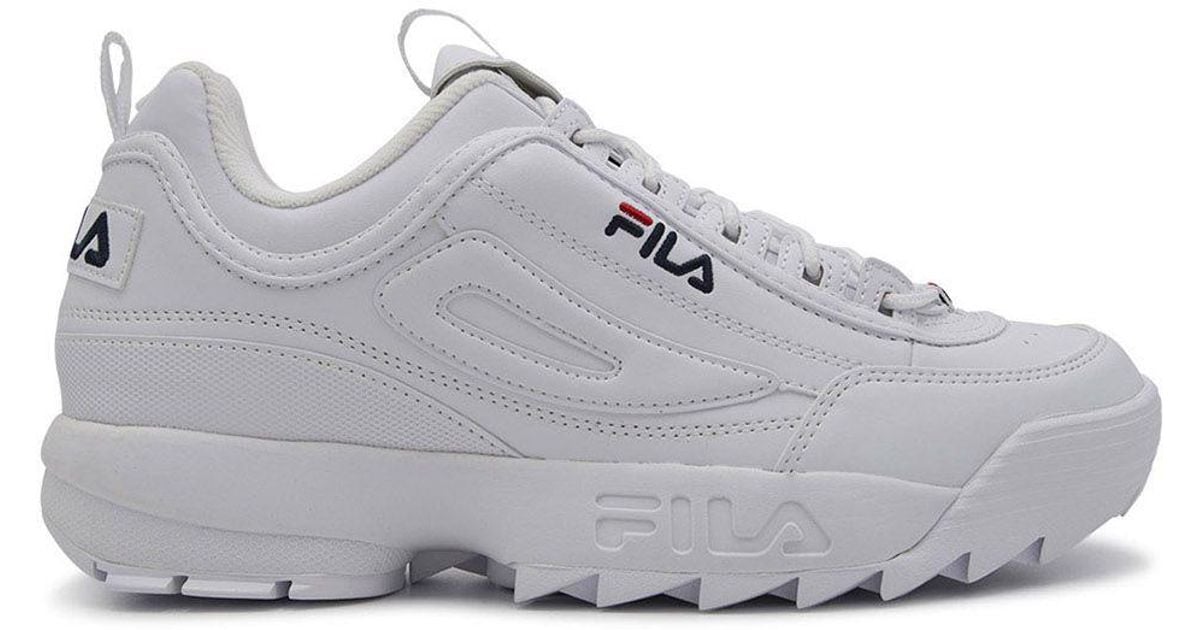 Fila White Leather Sneakers for Men - Lyst