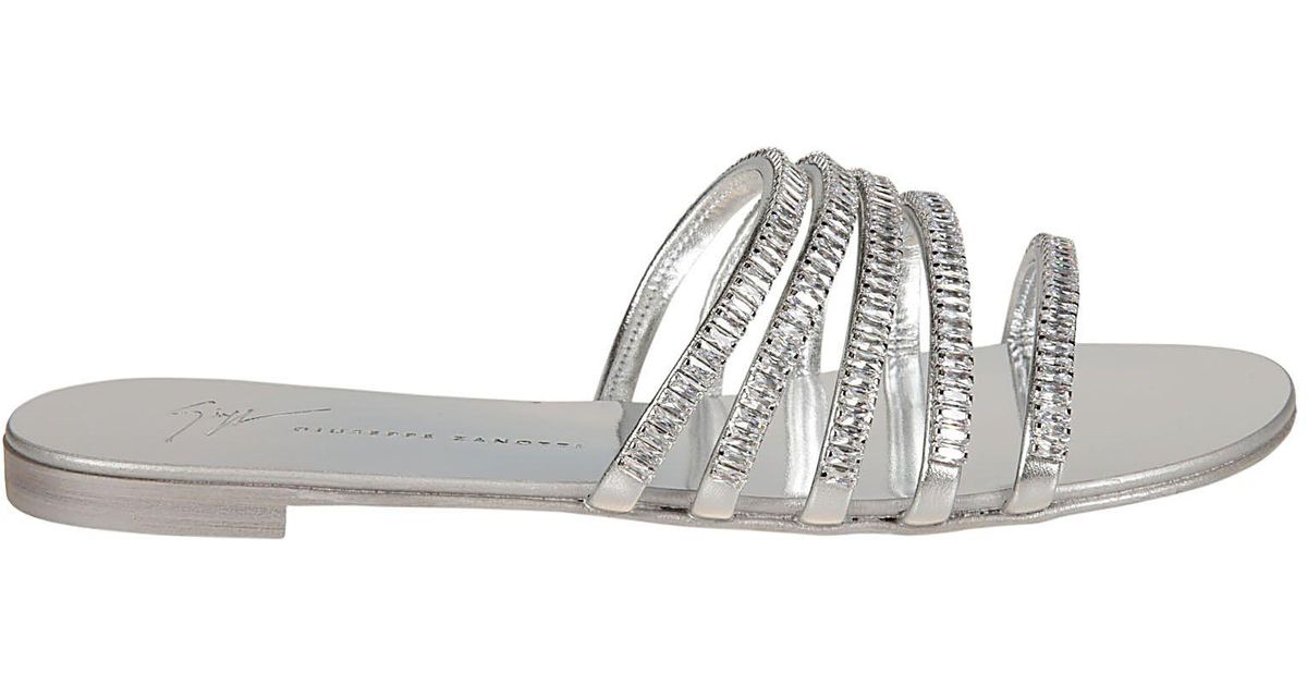 giuseppe zanotti silver sandals