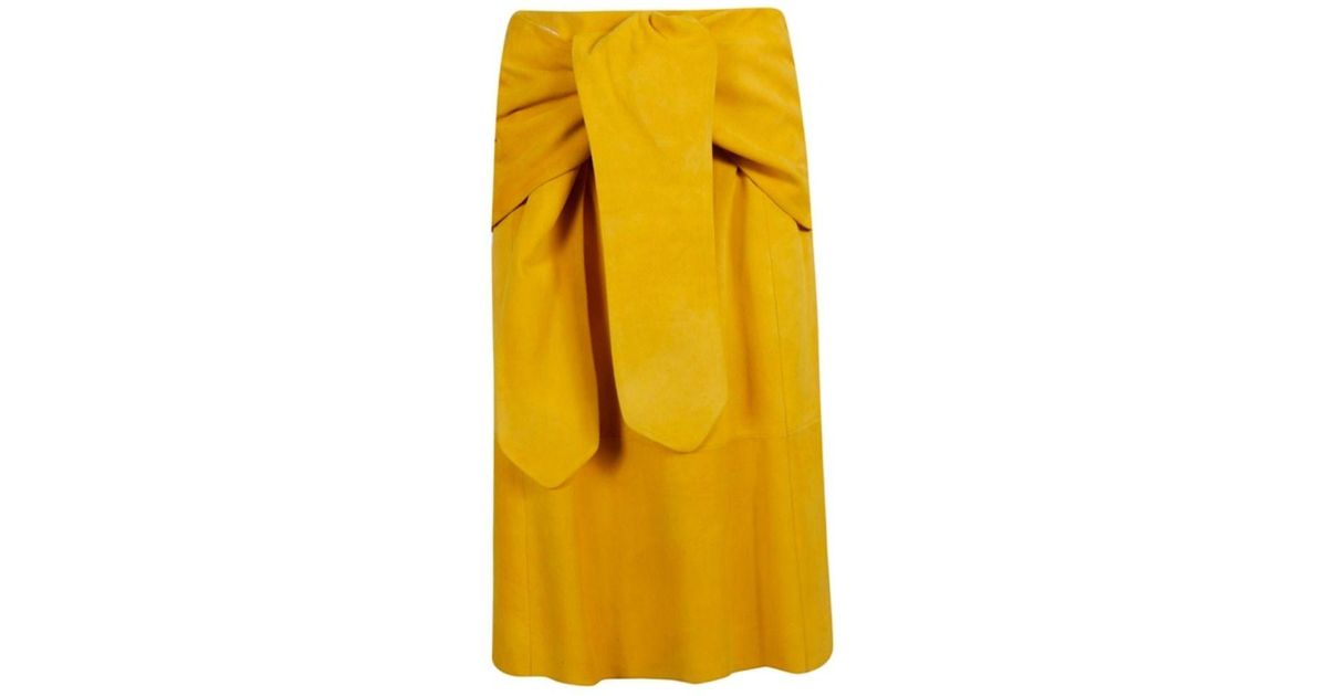 yellow suede skirt