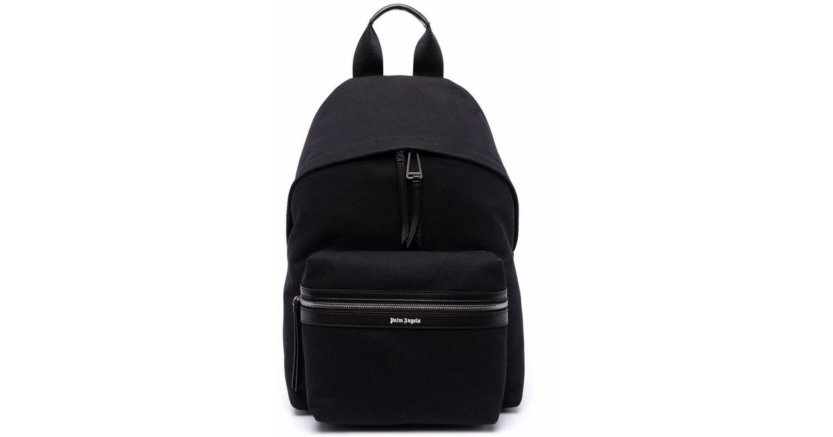 Palm Angels Cotton Classic Logo-print Backpack in Black for Men - Save