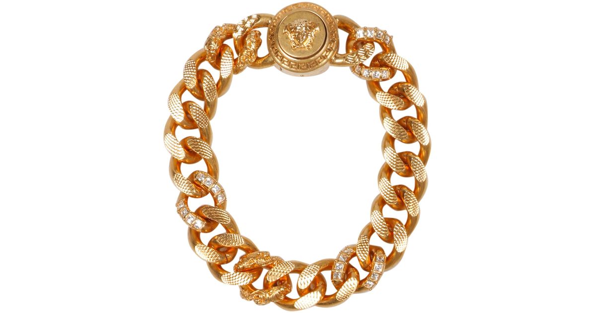 Versace Gold Metal Bracelet in Metallic for Men Lyst